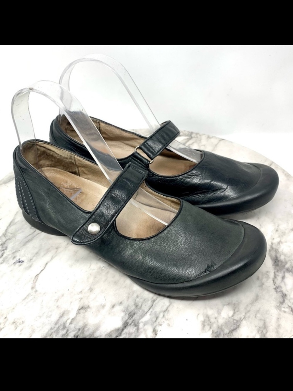 Palladium Black Leather Mary Janes 7/38 Sporty Balletcore Y2K Retro Preppy